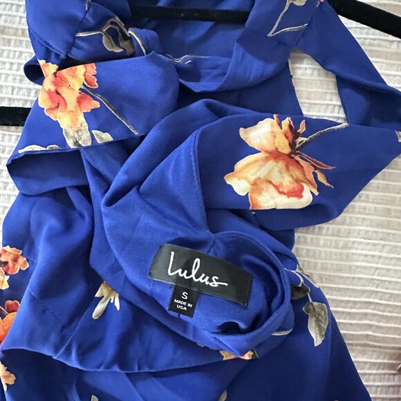 Lulus Darling Dearest Royal Blue Floral Print Swing Dress - Picture 8 of 8